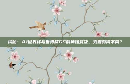 揭秘:AJ世界杯与世界杯GS的神秘对决,究竟有何不同?
