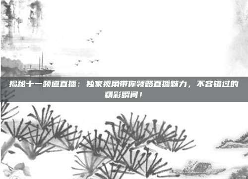 揭秘十一频道直播：独家视角带你领略直播魅力，不容错过的精彩瞬间！