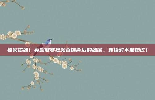 独家揭秘！英超联赛视频直播背后的秘密，你绝对不能错过！