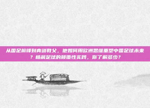 从国足前锋到青训教父，他如何用欧洲思维重塑中国足球未来？杨晨足球的颠覆性实践，你了解多少？