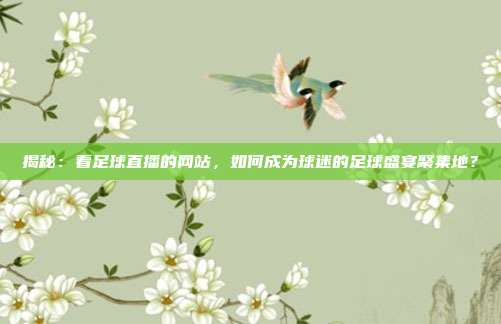 揭秘：看足球直播的网站，如何成为球迷的足球盛宴聚集地？