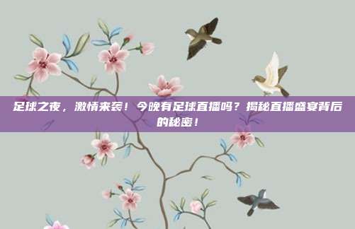 足球之夜，激情来袭！今晚有足球直播吗？揭秘直播盛宴背后的秘密！