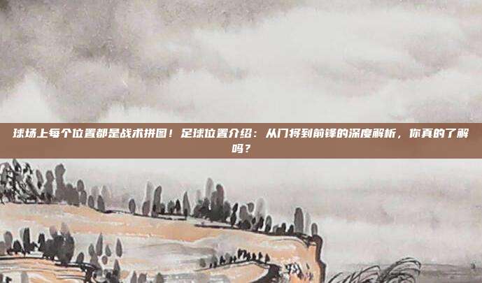 球场上每个位置都是战术拼图！足球位置介绍：从门将到前锋的深度解析，你真的了解吗？