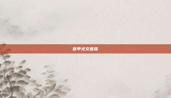 意甲尤文直播