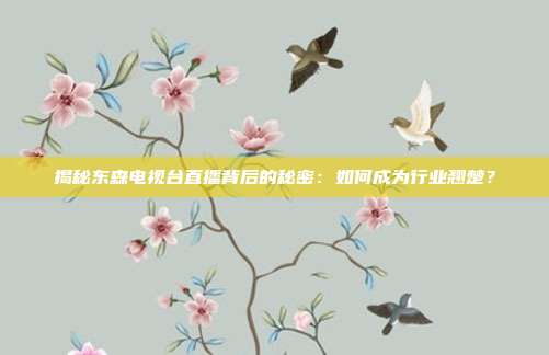 揭秘东森电视台直播背后的秘密：如何成为行业翘楚？