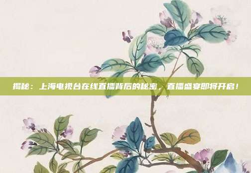 揭秘：上海电视台在线直播背后的秘密，直播盛宴即将开启！