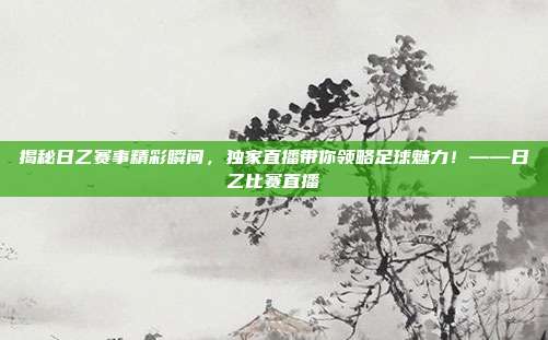 揭秘日乙赛事精彩瞬间，独家直播带你领略足球魅力！——日乙比赛直播