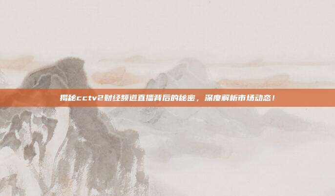 揭秘cctv2财经频道直播背后的秘密，深度解析市场动态！