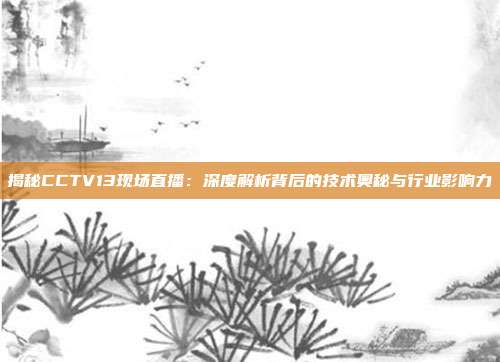 揭秘CCTV13现场直播:深度解析背后的技术奥秘与行业影响力