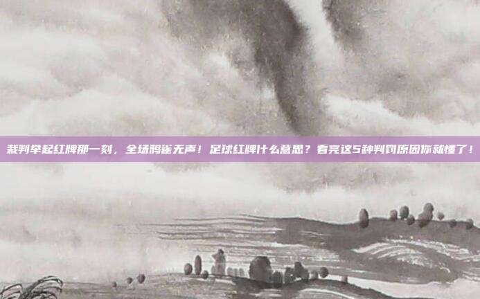 裁判举起红牌那一刻，全场鸦雀无声！足球红牌什么意思？看完这5种判罚原因你就懂了！