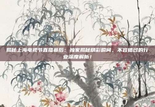 揭秘上海电视节直播幕后：独家揭秘精彩瞬间，不容错过的行业深度解析！