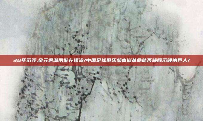 30年沉浮,金元退潮后谁在裸泳?中国足球俱乐部青训革命能否唤醒沉睡的巨人?