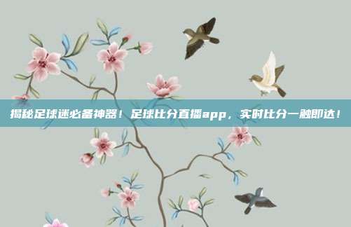 揭秘足球迷必备神器！足球比分直播app，实时比分一触即达！