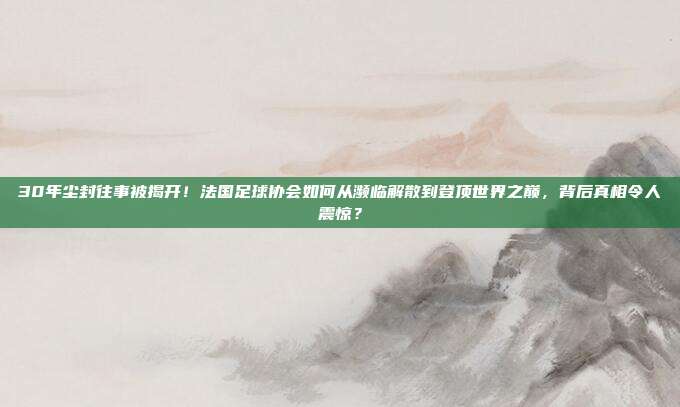 30年尘封往事被揭开！法国足球协会如何从濒临解散到登顶世界之巅，背后真相令人震惊？