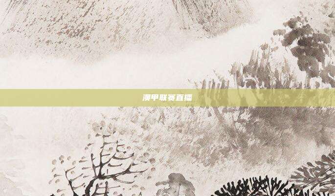 澳甲联赛直播