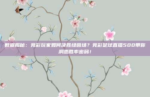 数据揭秘：竞彩玩家如何决胜绿茵场？竞彩足球直播500带你洞悉胜率密码！