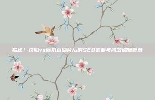 揭秘！快船vs魔术直播背后的SEO策略与网站编辑智慧