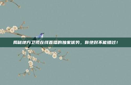 揭秘地方卫视在线直播的独家优势，你绝对不能错过！