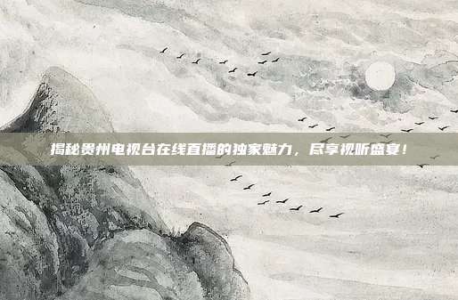 揭秘贵州电视台在线直播的独家魅力,尽享视听盛宴!