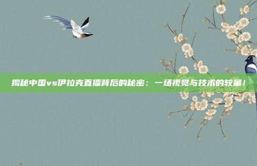 揭秘中国vs伊拉克直播背后的秘密：一场视觉与技术的较量！