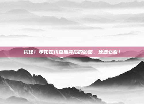 揭秘！申花在线直播背后的秘密，球迷必看！