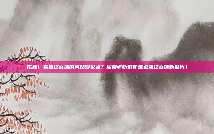 揭秘！看篮球直播的网站哪家强？深度解析带你走进篮球直播新世界！