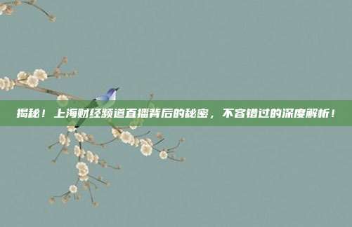 揭秘!上海财经频道直播背后的秘密,不容错过的深度解析!