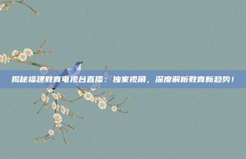 揭秘福建教育电视台直播：独家视角，深度解析教育新趋势！