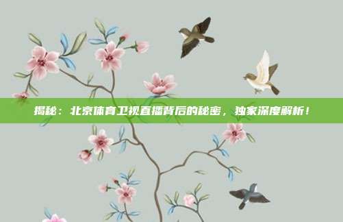 揭秘：北京体育卫视直播背后的秘密，独家深度解析！