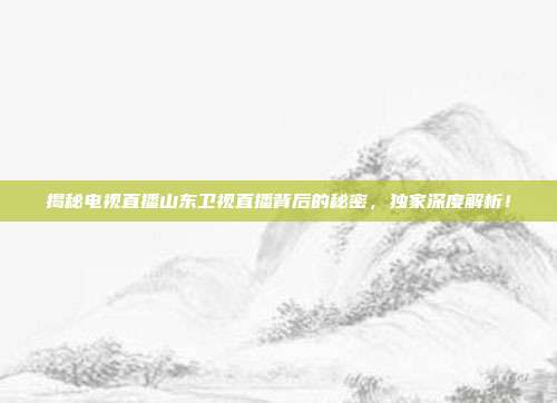 揭秘电视直播山东卫视直播背后的秘密，独家深度解析！