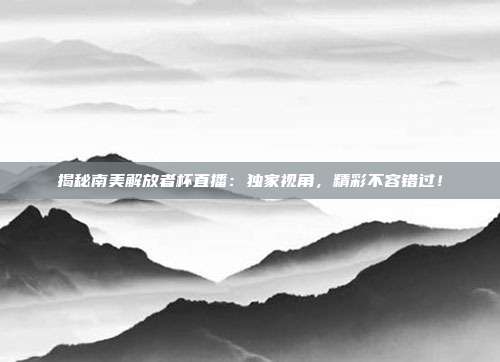 揭秘南美解放者杯直播：独家视角，精彩不容错过！