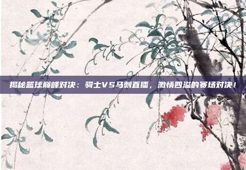 揭秘篮球巅峰对决:骑士VS马刺直播,激情四溢的赛场对决!