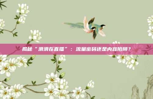 揭秘“滑滑在直播”:流量密码还是内容陷阱?