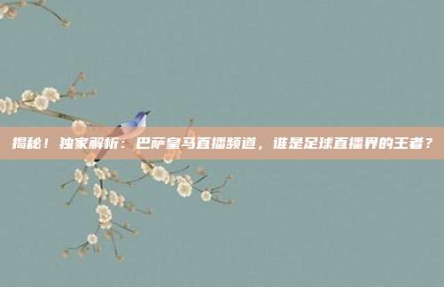 揭秘!独家解析:巴萨皇马直播频道,谁是足球直播界的王者?