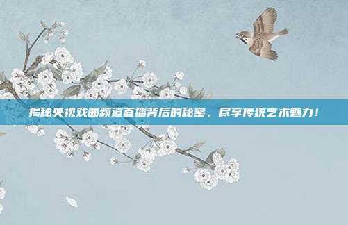 揭秘央视戏曲频道直播背后的秘密,尽享传统艺术魅力!