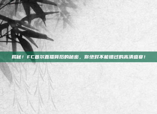 揭秘！FC首尔直播背后的秘密，你绝对不能错过的高清盛宴！