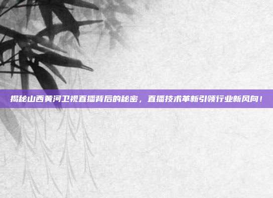 揭秘山西黄河卫视直播背后的秘密,直播技术革新引领行业新风向!