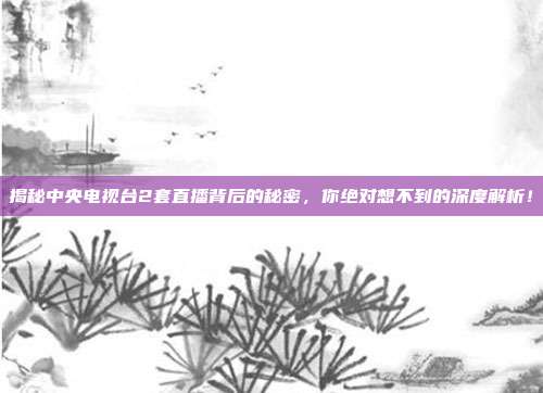 揭秘中央电视台2套直播背后的秘密，你绝对想不到的深度解析！