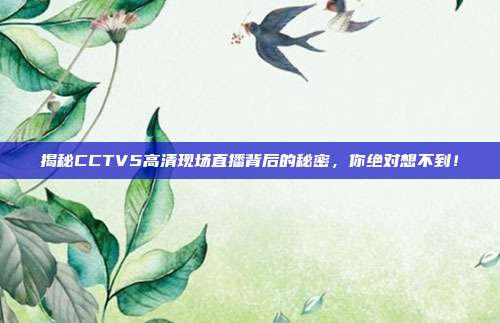 揭秘CCTV5高清现场直播背后的秘密，你绝对想不到！