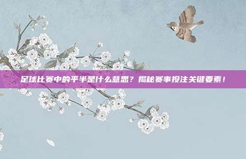 足球比赛中的平半是什么意思？揭秘赛事投注关键要素！