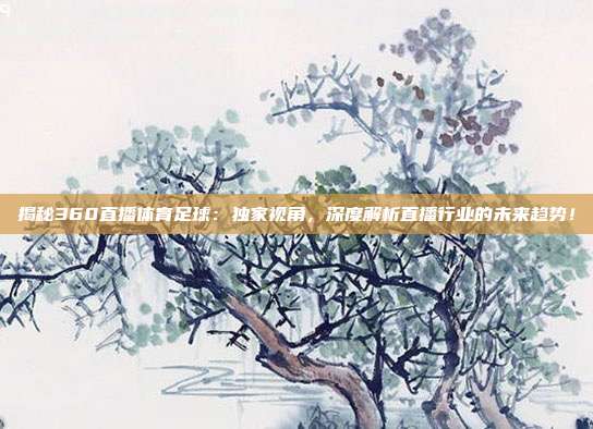 揭秘360直播体育足球：独家视角，深度解析直播行业的未来趋势！