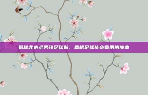 揭秘北京老男孩足球队：草根足球传奇背后的故事