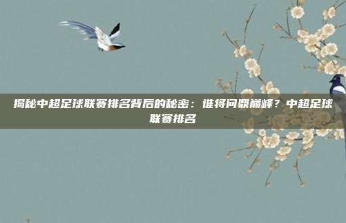 揭秘中超足球联赛排名背后的秘密：谁将问鼎巅峰？中超足球联赛排名