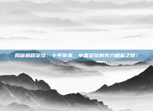 揭秘杨程足球：十年传承，中国足球新势力崛起之谜！