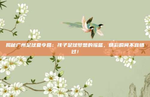 揭秘广州足球夏令营:孩子足球梦想的摇篮,精彩瞬间不容错过!