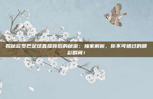 揭秘欧罗巴足球直播背后的秘密：独家解析，你不可错过的精彩瞬间！