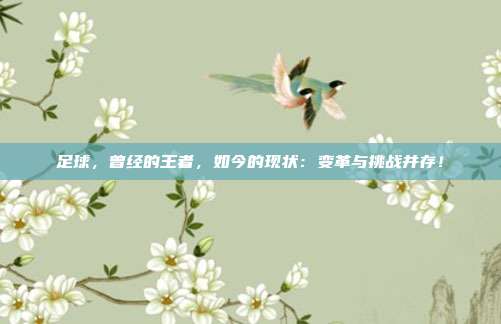 足球，曾经的王者，如今的现状：变革与挑战并存！
