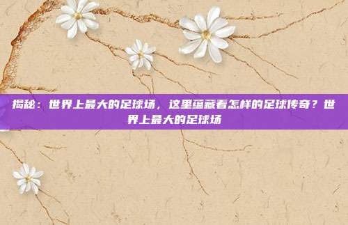揭秘:世界上最大的足球场,这里蕴藏着怎样的足球传奇?世界上最大的足球场