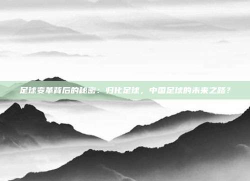 足球变革背后的秘密：归化足球，中国足球的未来之路？