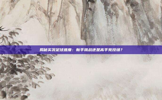 揭秘实况足球难度：新手挑战还是高手竞技场？
